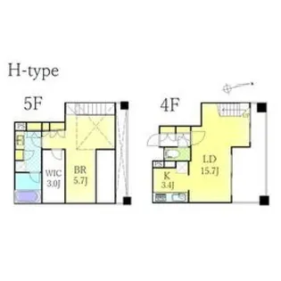 ディルッソ西間門【4階】の間取り
