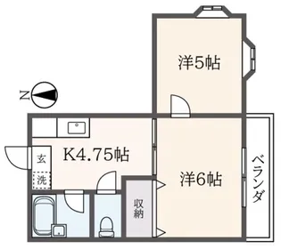 ヤマサワハイツ【2階】の間取り