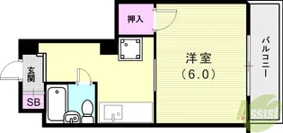 ドゥエルミユキ(レディース)【3階】の間取り