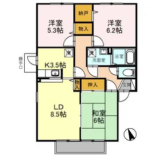 モンテベール B【2階】の間取り