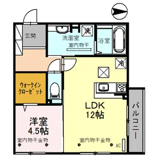 プレセント・リヴ【1階】の間取り