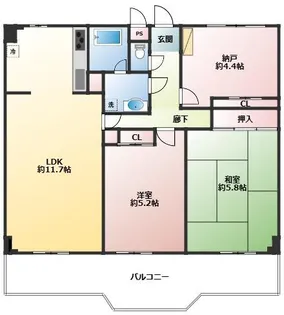ライオンズマンション北柏第二【3階】の間取り