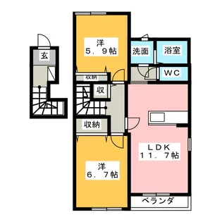 エンジェルステラ【2階】の間取り