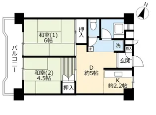 UR名谷【4階】の間取り