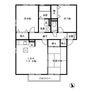 リビングタウン向中野 F【1階】の間取り