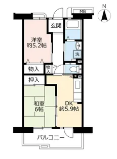 URアーバンラフレ鳴海【4階】の間取り