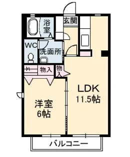 コンフォール椿高下B棟【1階】の間取り