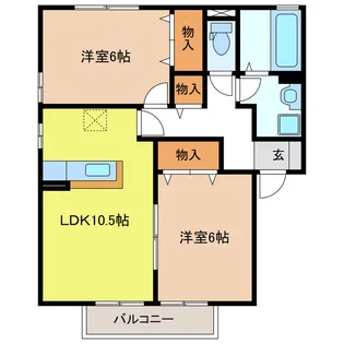 ピアチェーレ武【2階】の間取り