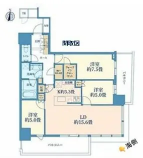 パークタワー晴海【32階】の間取り