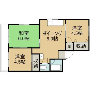 レイクサイドハイツ B【2階】の間取り