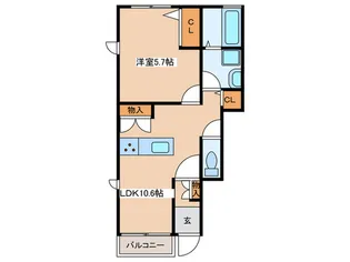 le bois あかね台D【1階】の間取り