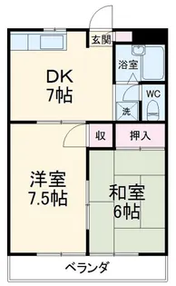 ブルービーチ大船【1階】の間取り