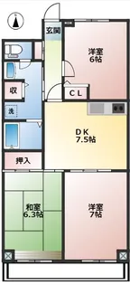 グランドール神谷【3階】の間取り