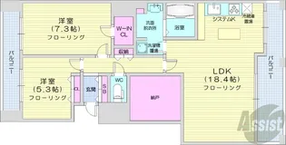 パーク・ホームズ札幌ステーションフロント【5階】の間取り