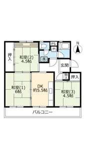 UR保津川【4階】の間取り