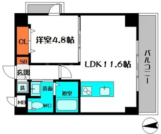 HGTコート都島【5階】の間取り