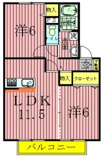 ロイヤルパークスD【2階】の間取り
