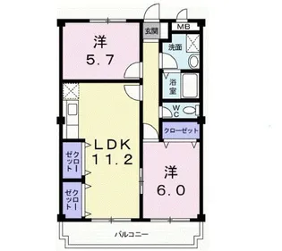 ルミエールカサマ【2階】の間取り