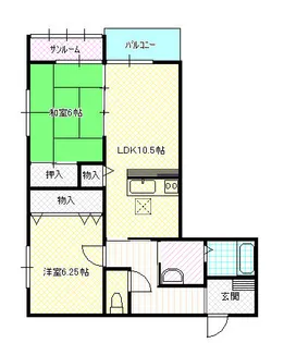 たんぽぽコーポ福岡【1階】の間取り