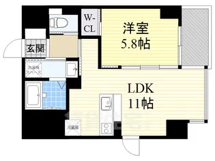 エイチツーオー今里東【2階】の間取り