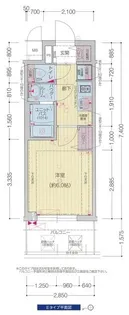 プレサンス四天王寺前夕陽ヶ丘 凛宮【9階】の間取り