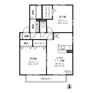 リビングタウン三本柳【2階】の間取り