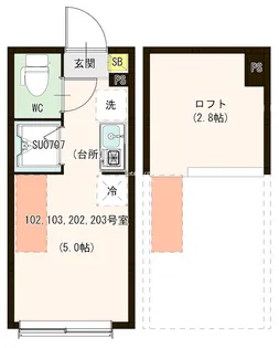 エスタディオ北千住【2階】の間取り