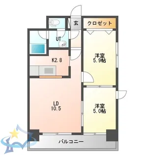 エストール南12【2階】の間取り