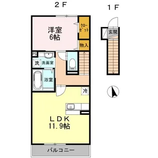 リヴェール等々力B【2階】の間取り