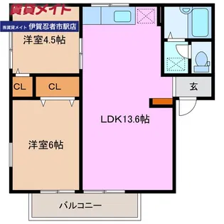 ハイユニ山口II【1階】の間取り