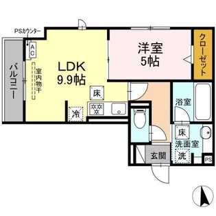セレスティア鷺山 WEST【1階】の間取り