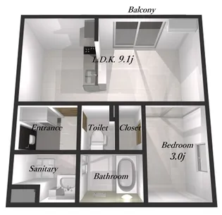 山形県山形市十日町3【アパート】の間取り