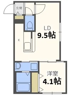 シティレジデンス新札幌【2階】の間取り