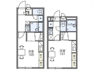 レオパレスパディーL【2階】の間取り