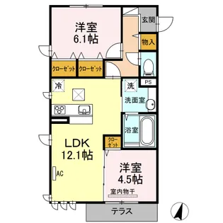 モンロワール【1階】の間取り