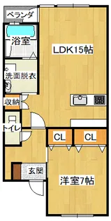 ホームアドバンス安田B【1階】の間取り