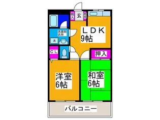 ハイツあかしあ2号館【1階】の間取り