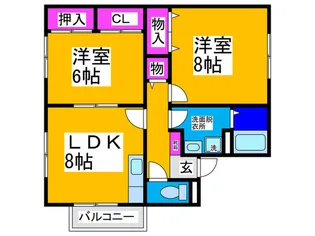 ブランド-ル【1階】の間取り
