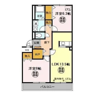 茨城県ひたちなか市東大島2【アパート】の間取り