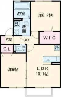 シャンテ小絹【2階】の間取り