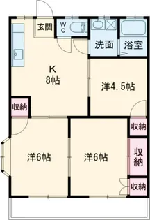 カトレアハイツII【1階】の間取り