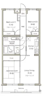 GraceCourt Umejima【4階】の間取り