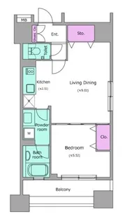 レジディア芝大門II【11階】の間取り