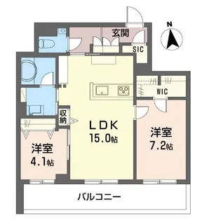 ゼフィールメゾンプレミア緑園【3階】の間取り