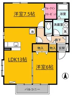 宮城県多賀城市高橋4【アパート】の間取り