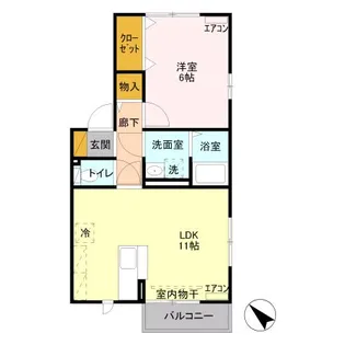 群馬県高崎市飯塚町【アパート】の間取り