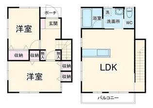 松木タウンハウス【1階】の間取り