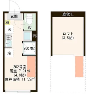 東京都江戸川区平井4【アパート】の間取り