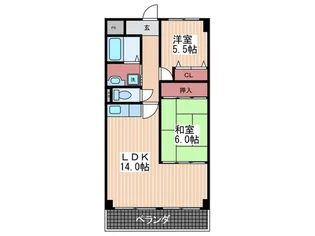 ピースフル安芸【5階】の間取り