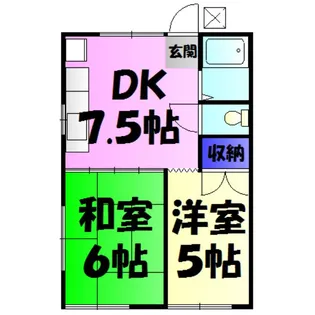 アサヒコーポ【1階】の間取り